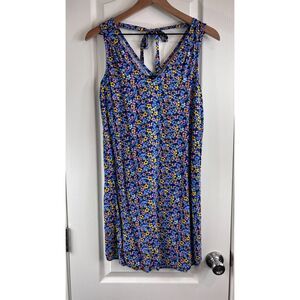 Gap Women's Sleeveless V-Neck Shift Dress Navy Floral Size XS
